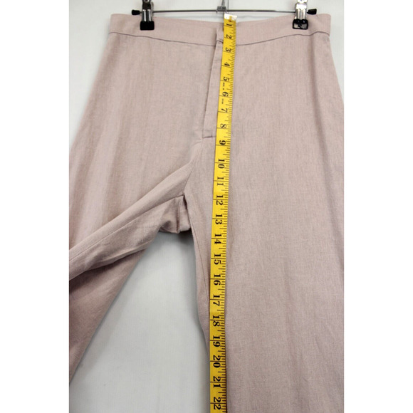 Rubber Ducky Productions Linen Blend Flare Leg Trousers Women S Rose Pink Pants - Picture 4 of 12